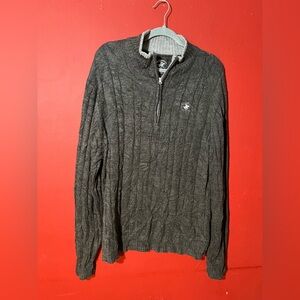 Beverly Hills Polo Club Dark Gray Zip-Up Sweater